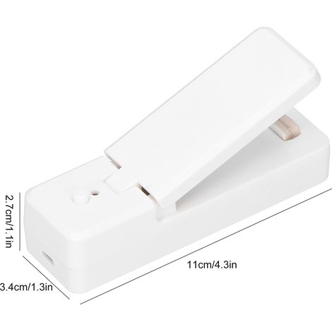 Mini machine à sceller portable, rechargeable par USB, pour aliments, noix, snacks, sachets, scelleuse thermique blanche (1/5)