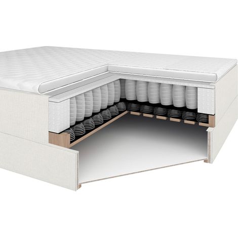Mömax Boxbett Imola Creme ca. 180x200 cm mit Topper (1/5)