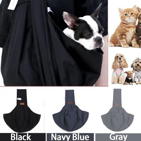 BRAVOTW Panier Sac de Transport Chien Chat 7kg Bandoulière Polyester Noir 59X78cm (1/2)