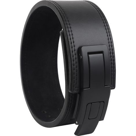 Ceinture à levier 13 mm - Support de hanche en cuir pour squats et soulevés de terre - Boucle à levier réglable - Taille M (80-95 cm) - Noir (1/5)