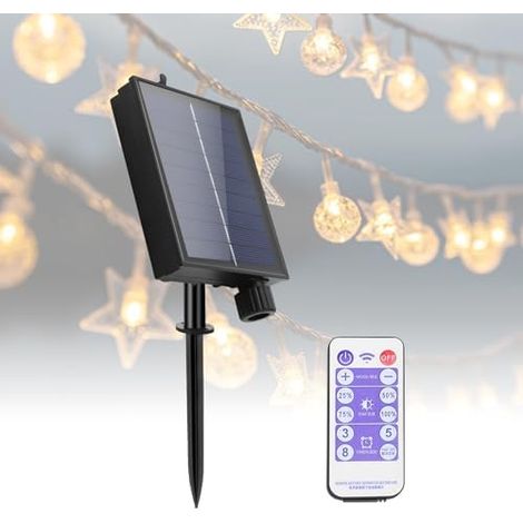 Boîte de Contrôle de Guirlande Lumineuse Solaire, Panneau Solaire pour Guirlande Automatique Étanche Luminosité Réglable Circuit de Guirlande de Lampe Extérieure avec Panneau 8 modes de lumière (1/5)