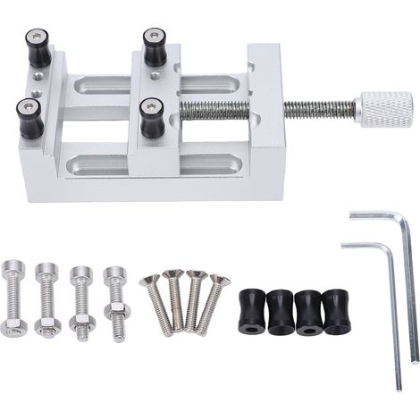 Mini morsa da banco con ganasce in gomma morbida, in lega di alluminio CNC, piccola morsa piatta per riparazioni, gioielleria e modellismo, con campo di misura da 0 a 47 mm. (1/5)