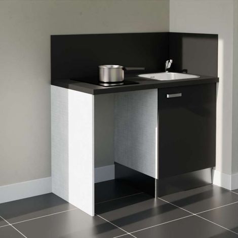 Kitchenette K08L-PT - 120 cm avec plan de travail et évier - emplacement frigo (1/5)