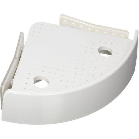 BEBUSINGOTO Dreieckiges Badezimmer-Eckregal mit Druckknopf, kein Bohren erforderlich, 25 x 6,5 x 25 cm (1/5)