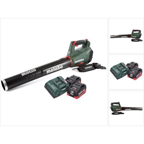 Soplador de hojas sin cable Metabo LB 18 LTX BL 18 V sin escobillas + 2x batería recargable 10,0 Ah + cargador