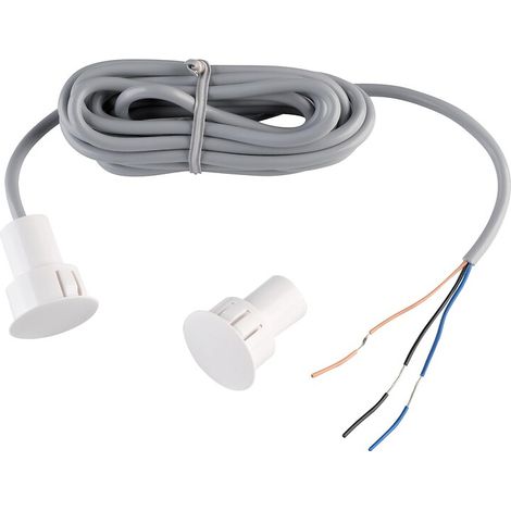 Contact magnétique cylindrique à encastrer, 3 fils, inverseur, câble 2 m, menuiserie métallique - SEWOSY