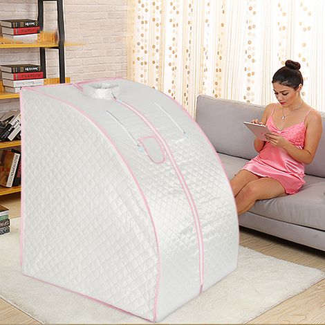 Caja de sauna Baño de vapor móvil Spa plegable Vaporizador doméstico Temperatura de control remoto Plata 220V (1/5)