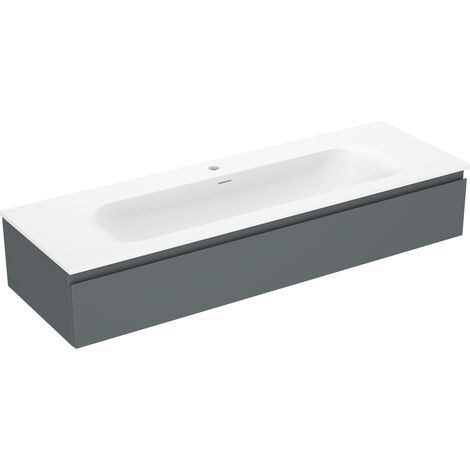 Mexen Orio Badezimmerschrank 140 cm mit Waschbecken Vela, 1 Schublade, Graphit matt/Weiß matt - 91A10-14023-1-BF66-W23M01 (1/5)