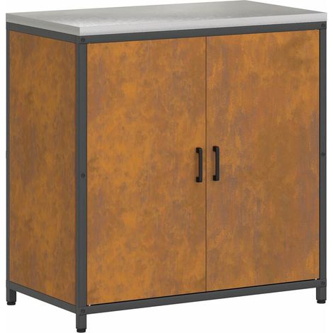 Meuble de rangement de cuisine avec étagère avec porte Rouillé CFW88584 (1/5)