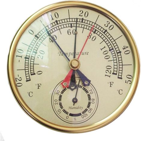 Thermomètre et hygromètre- cadran analogique- thermomètre- moniteur d'humidité- convient aux jardins- serres- entrepôts- bureaux à domicile (12-8 cm de diamètre) (1/5)