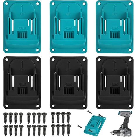 Lot de 6 porte-outils muraux pour Makita 18 V, outils électriques de perçage, avec 24 vis, porte-outils pour mur, atelier, garage, machine (1/5)