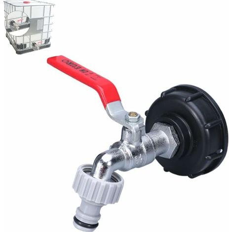 Water Tank Adapter 1000l Tank Faucet 1000l IBC 1/2" Thread Connector Rainwater Collector Tap Outlet Fitting Valve Tap Garden Hose Fittings (1/5)