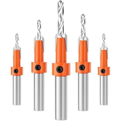 5 Forets Chanfreinés Bois HSS 10mm Mèche à Fraiser Conique, Tige Hexagonale pour Travail du Bois Précis et Rapide (1/5)