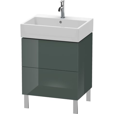 Duravit Meuble sous-lavabo L-Cube, vertical 58,4 x 45,9 cm, 2 tiroirs, pour Vero Air 235060, Coloris: Laque Dolomiti Grey brillante - LC677503838 (1/4)