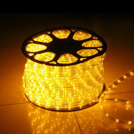Chaîne lumineuse extérieure imperméable à l'eau LED Festival décoration néon - blanc chaud - (24 lumières) 10 mètres - avec fiche clignotante
