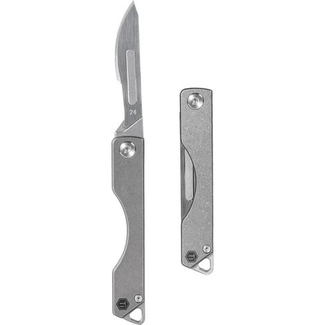 Titan Klappmesser mit austauschbarer 24 Klinge, EDC Taschenmesser für Camping, Wandern