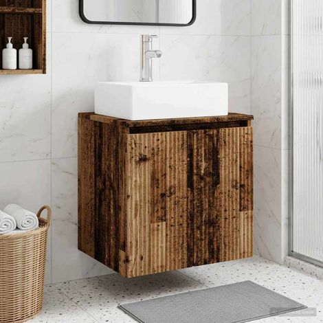 Vanidad con Lavabo de Pared Madera envejecida