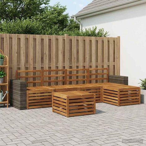 vidaXL Outdoor-Sofagarnitur 6 pcs Natur (1/5)