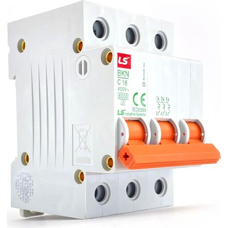 Interruttore magnetotermico 3P 3 moduli curva C 16A Ls electric