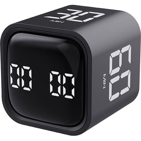Pomodoro-Timer mit Schwerkrafterkennung – Zeitmanagement-Tool für Suchterkrankungen, Arbeit, Büro, Studium, Aufgaben, Kinder, Kochen, Sport (Schwarz) (1/5)