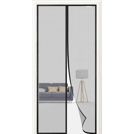 Moustiquaire porte fenêtre 160x220 cm Magnétique Installation rapide sans perçage Protection contre les moustiques Noir (1/5)
