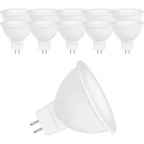 Lot de 10 spots LED MR16 GU5.3 12V DC 4.3W 400lm (Éq. 50W) Angle 110°  Température de Couleur: Blanc neutre 4000K (1/5)