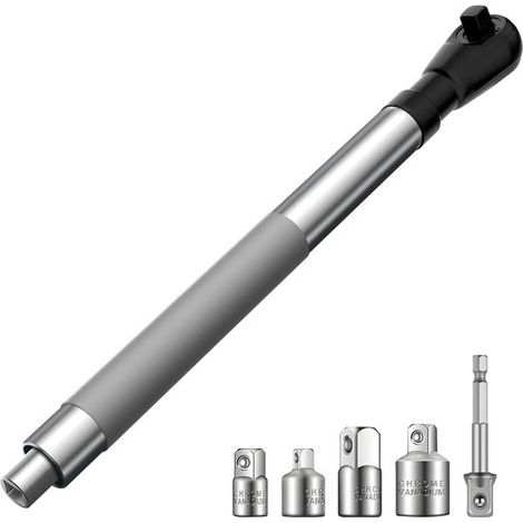 Llave de extensión acodada de 1/2" para uso eléctrico con conexiones cuadradas versátiles de 3/8" a 1/4" (1/5)