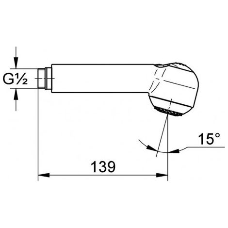 GROHE Douchette à jet double pour robinets d'évier Eichelberg Al Dente, chrom, 44055126