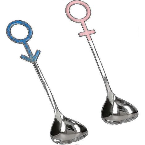 Cuillères en forme de cœur, lot de 2 cuillères à café, quelques cuillères à dessert, crème glacée, expresso, 2 cuillères à café argentées pour femmes, cuillères à café bleues pour hommes Si PTW (1/5)
