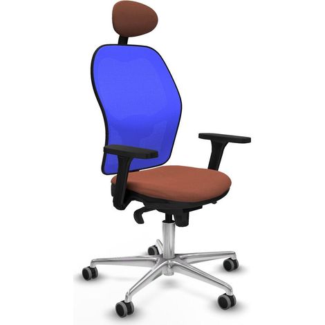 Piqueras y Crespo Silla de oficina azul azur confortable y ajustable (1/3)