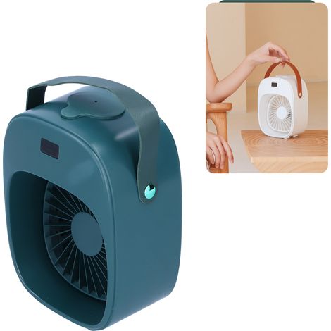 Ventilateur électrique portable réglable avec brumisateur et humidificateur pour la maison, l'extérieur et les dortoirs (vert) (1/5)