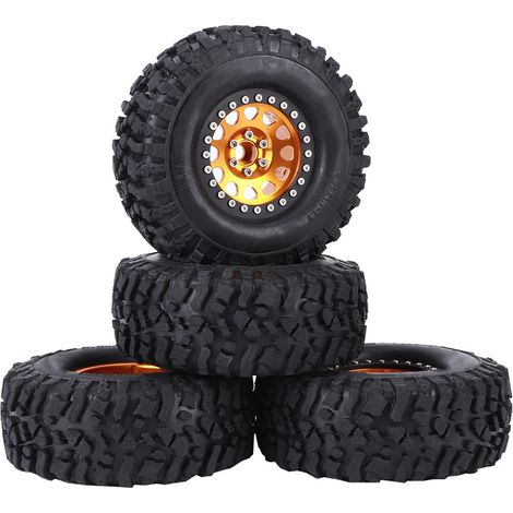 4-teiliges Set Universal-Gummireifen für RC-Cars mit Metallnaben, RC-Car-Zubehör (1/5)