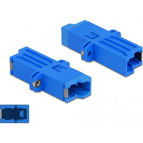 Delock Acoplador de fibra Ã³ptica E2000 Simplex hembra a Simplex hembra Monomodo azul