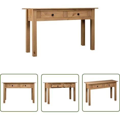 The Living Store Table console 110x40x72 cm Pin solide Gamme Panama - Table Basse - Meuble TV - Table D'appoint - Table Console - Mobilier Rustique (1/5)
