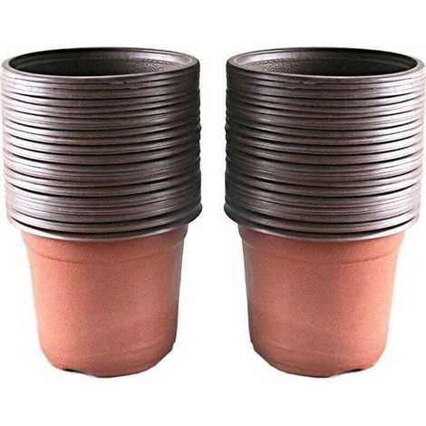 Cache-pot Lot de 100 Pots en Plastique pour semis et Plant, 10 cm (1/4)