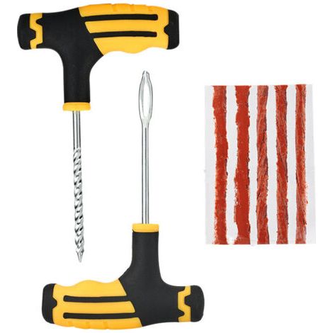 Kit de réparation de crevaison de voiture, kit mécanique de pneu de voiture, y compris la ceinture de réparation de pneu, 1 perceuse de fil, 1 perceuse de fourche, pour voiture, moto, ATV、 Tracteurs (1/5)