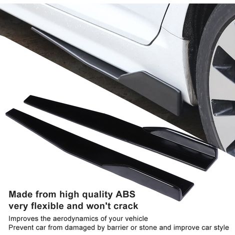 Modification universelle des bas de caisse de voiture, lame noire brillante de 74,5 cm, avec bande anti-rayures