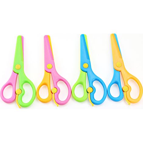 Ciseaux pour tout-petits, ciseaux de sécurité pour enfants, ciseaux de sécurité en plastique pour enfants, ciseaux d'apprentissage bicolores pour la découpe, fournitures de loisirs créatifs en papier (1/5)