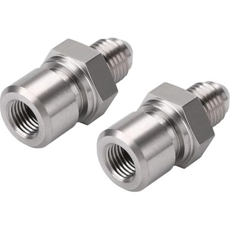 Zwei AN4-Bremsverschraubungen aus Edelstahl mit Außengewinde, umrüstbar auf 3/8-24, M10X1.0 und M10X1.25 Innengewinde. (1/4)
