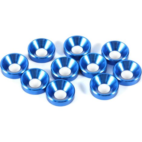 10Pcs M5 Anodized Countersunk Head Washers Gasket Aluminum Alloy Royal Blue (1/2)
