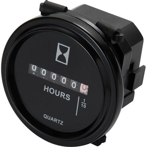 Compteur d'heures à quartz rond DC 8V à 80V, compteur d'heures mécanique, étanche pour moteur de bateau, tondeuse à gazon, tracteur, pelleteuse, UTV, voiturette de golf (1/5)