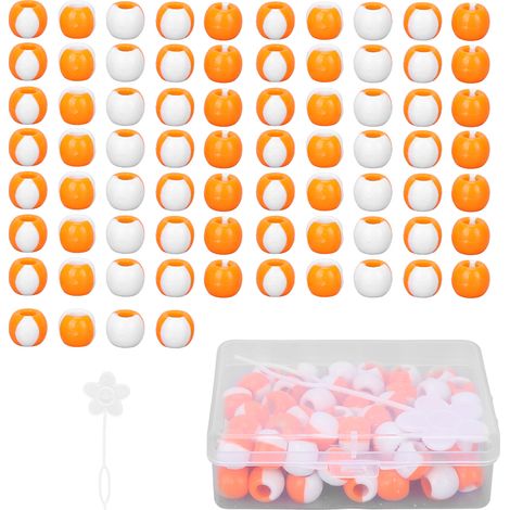 74 perles à cheveux flexibles, bracelets tressés avec accessoire de coiffure et boîte de rangement orange, pour tresses et fabrication de bijoux (1/5)