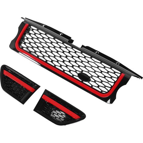 Front Bumper Center Grille for Sport L320 2005-2009, Upper Grille Cover with Red Stripe Pattern, Direct Replacement for LR006305 LR006306, Improves (1/5)