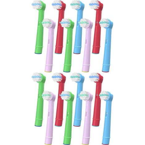 16 Oral-B-kompatible Kinderzahnbürstenköpfe, Ersatzköpfe für Braun-kompatible elektrische Kinderzahnbürsten