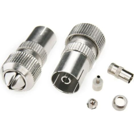 Lot de 10 connecteurs coaxiaux métalliques pour antenne TV, fiches BNC mâles, adaptateurs de câble coaxial, raccords robustes pour téléviseur, kit de 10 pièces (1/4)