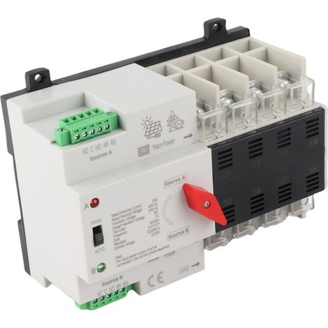 Commutateur de transfert automatique à double alimentation W2R-100, 4 pôles, 100 A (1/5)