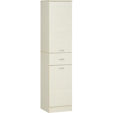 Mobile a Colonna per Bagno 34x34x150 cm 2 Ante 1 Cassetto Color Legno (1/5)