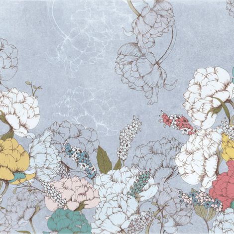 Papier peint panoramique romantique Planter des Pivoines (1/5)