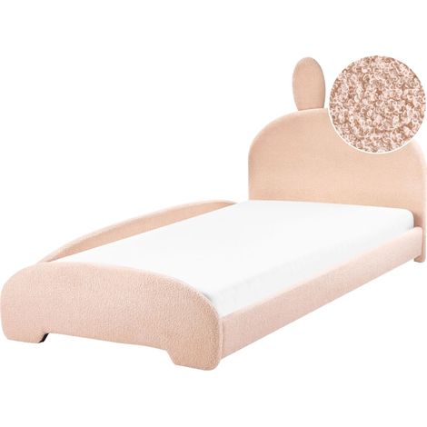 Kids Bed Rabbit Boucle PERROS 90 x 200 cm (EU Single) Beige