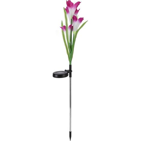 Blumenförmige Solarleuchten. Wasserdichte Solarleuchten für Garten, Terrasse und Hinterhof. Farbe: Lila. (1/5)